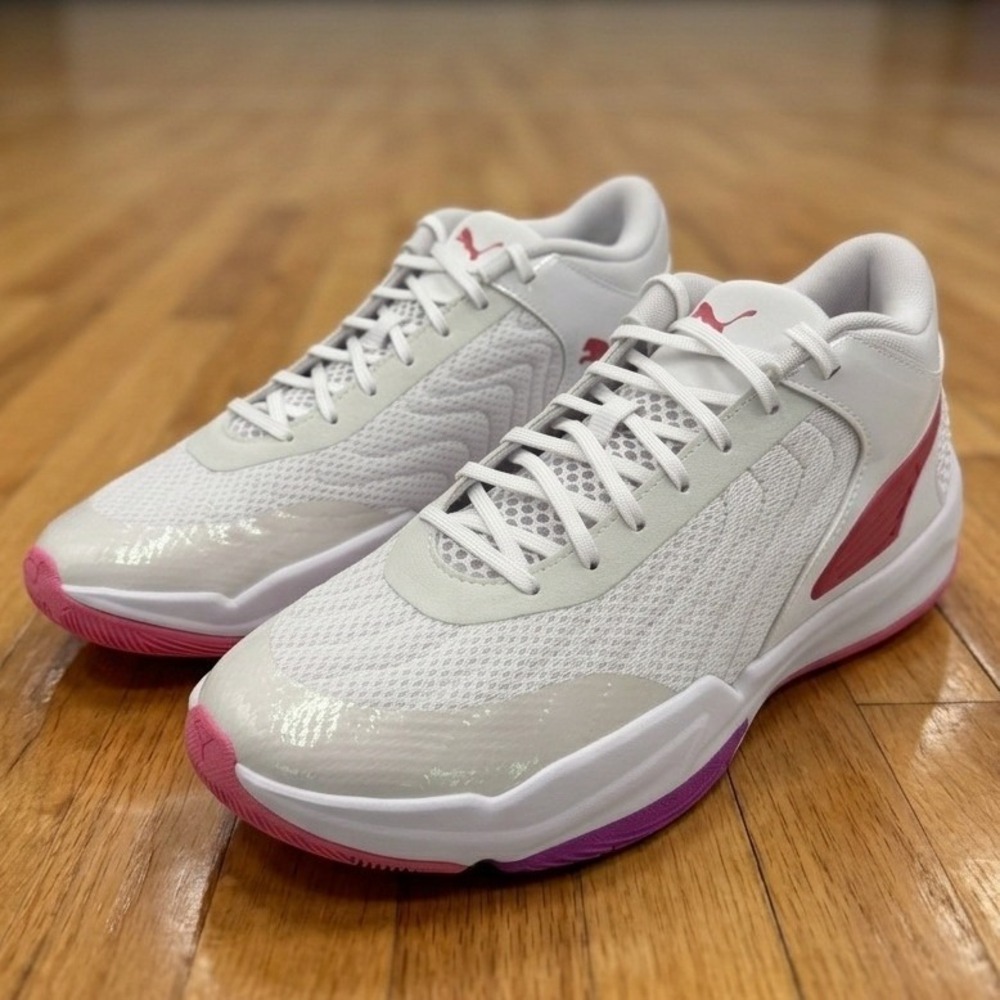 Puma Court Pro 2 Metallic Women 9.5 White Pink 372516-01 ProFoam **NEW**